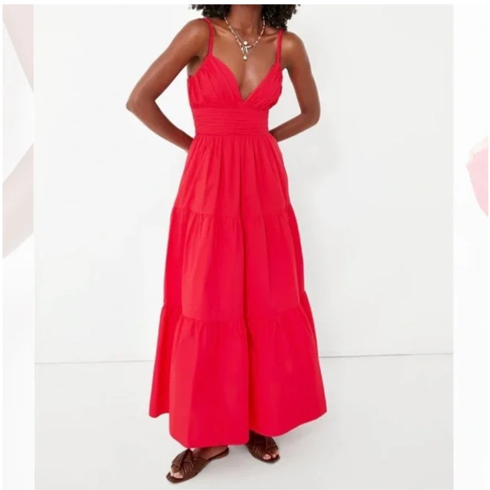 Tuckernuck Hyacinth House Red Tiered Maxi Dress